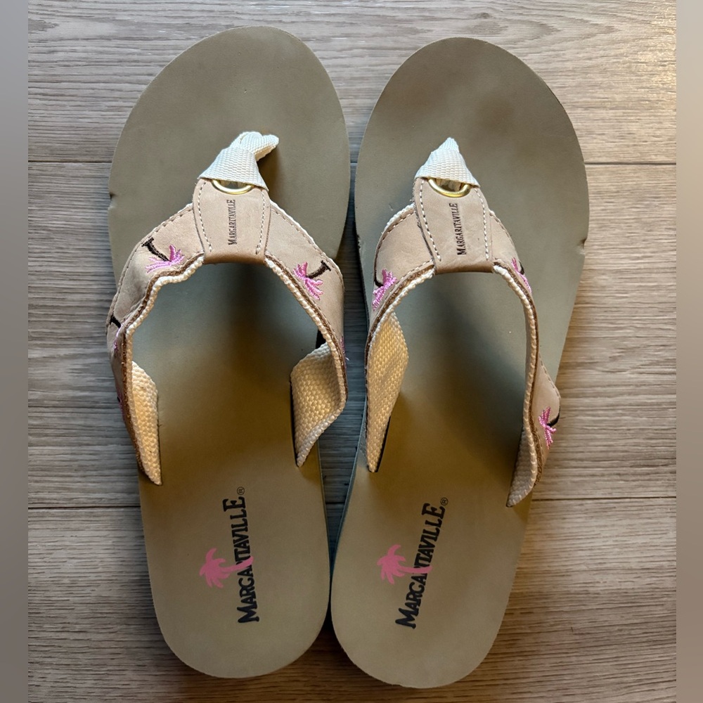 Margaritaville Women's Sandals - Tan and Pink